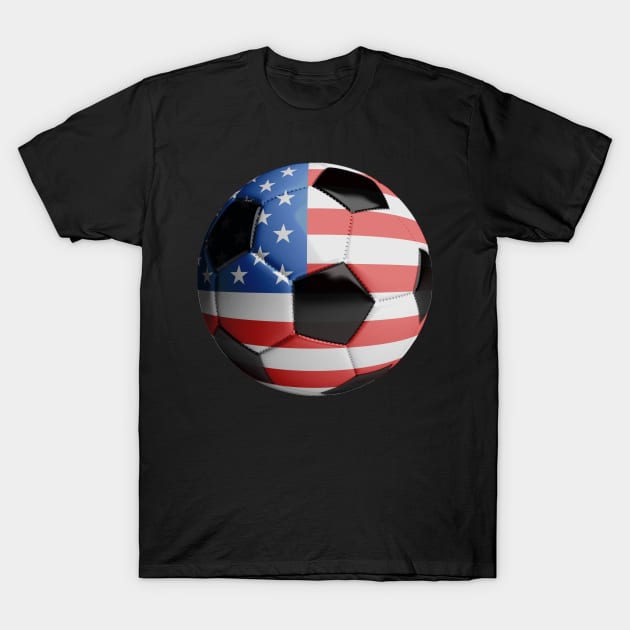 USA Flag Soccer Ball T-Shirt by reapolo